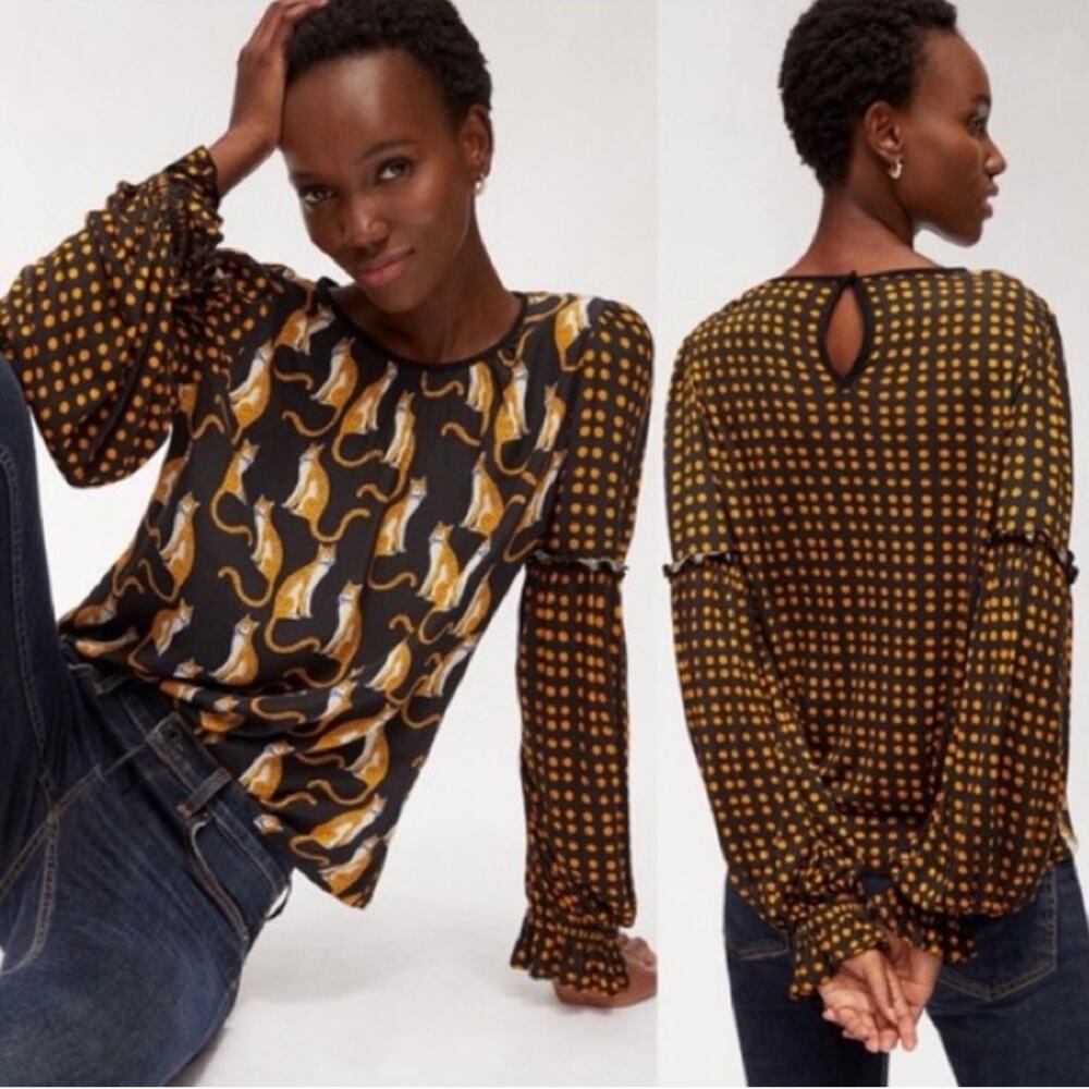 Anthropologie Bl-nk Brienz Leopard Blouse